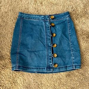 Free people denim skirt with buttons